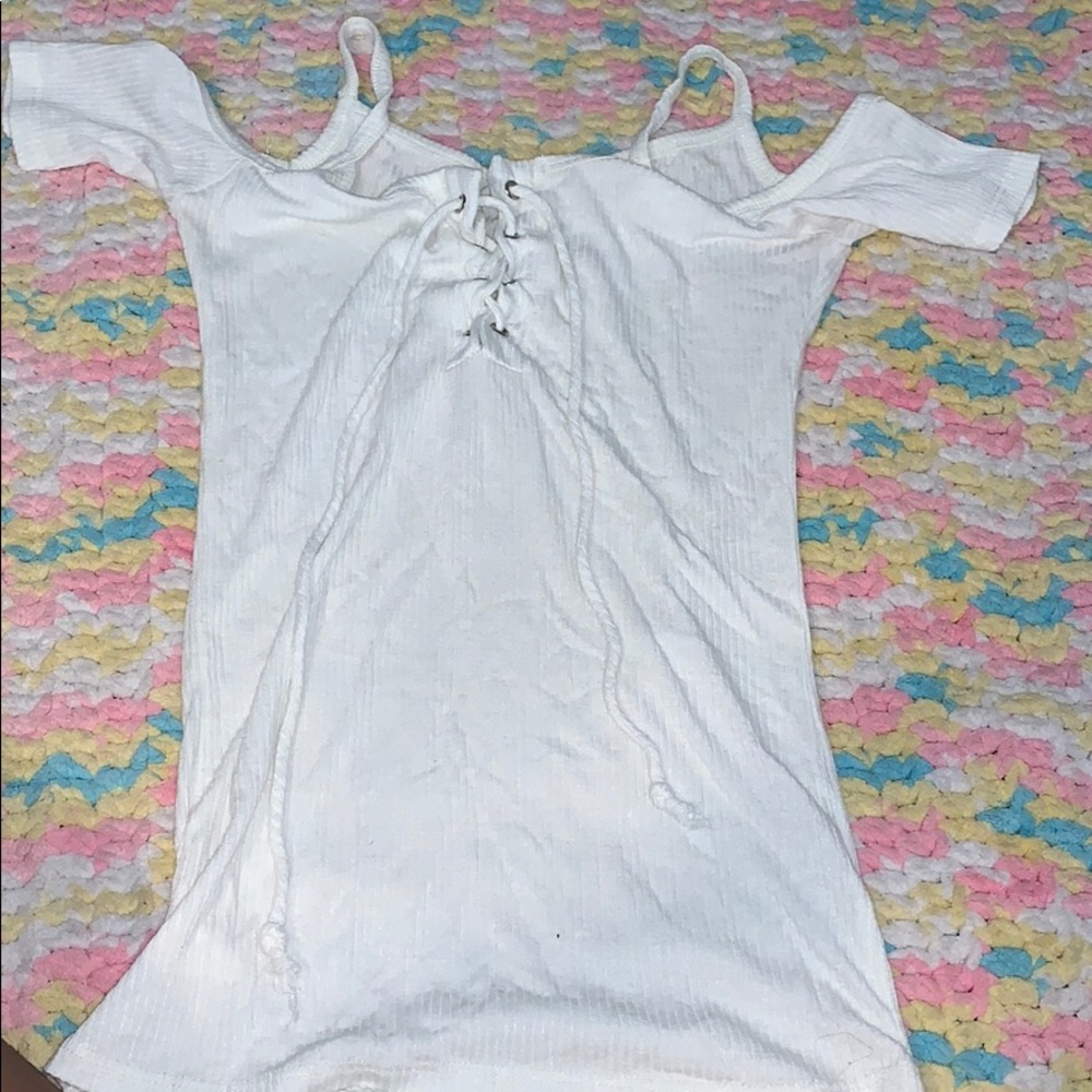 White off the shoulder shirt